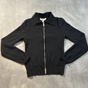 No Boundaries Teen Girl Black Textired Light Knit  Jacket XS